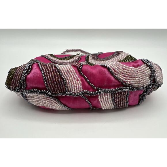 Inge Christopher Beaded Art Deco 1920s Style Vintage Evening Purse Handbag Pink - Picture 5 of 11